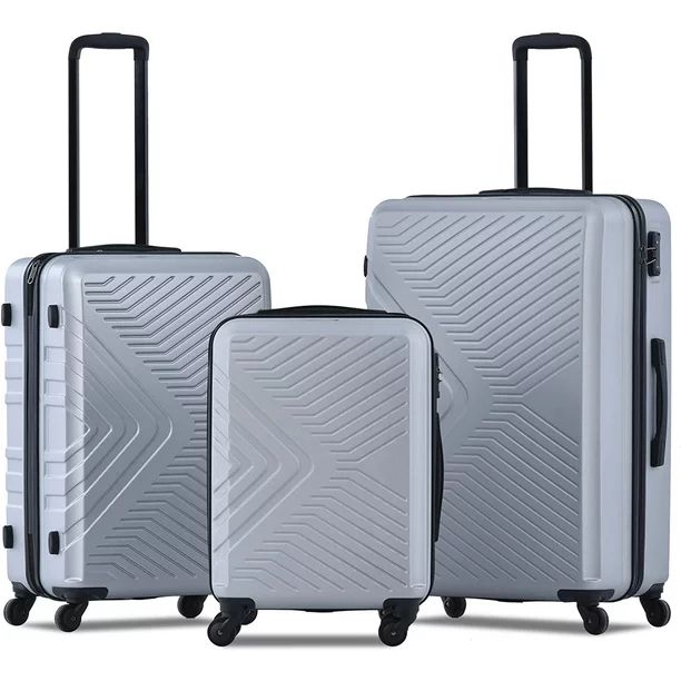 3 Piece Luggage Sets,Expandable ABS Lightweight Hardshell Spinner Wheel 3 Piece Set Suitcase Trav... | Walmart (US)