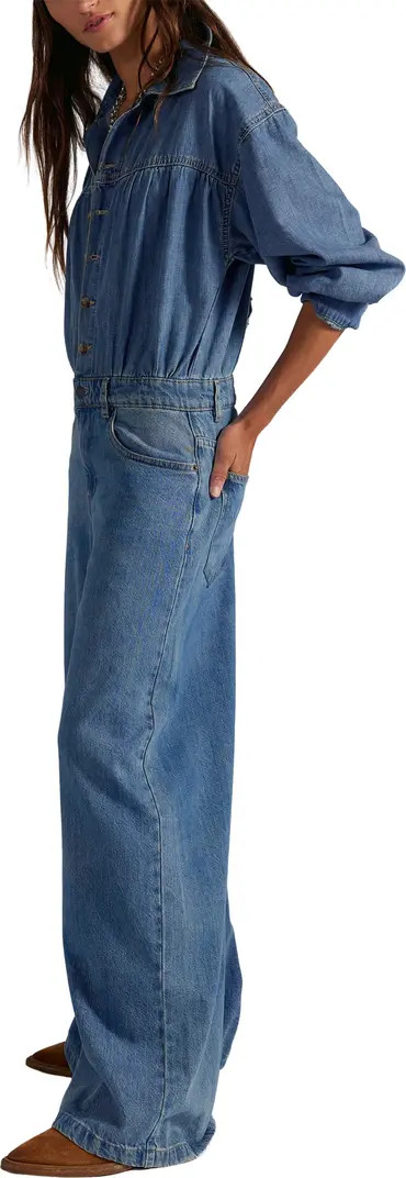 Free People Carpe Diem Long Sleeve Denim Jumpsuit | Nordstromrack | Nordstrom Rack