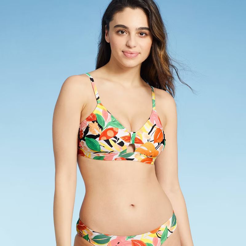 Women's V-Neck Knot Bikini Top - Kona Sol™ Multi | Target