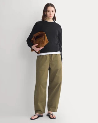 Everlane Pull-On Balloon Pant In Olive, Size XXL, Cotton | Everlane