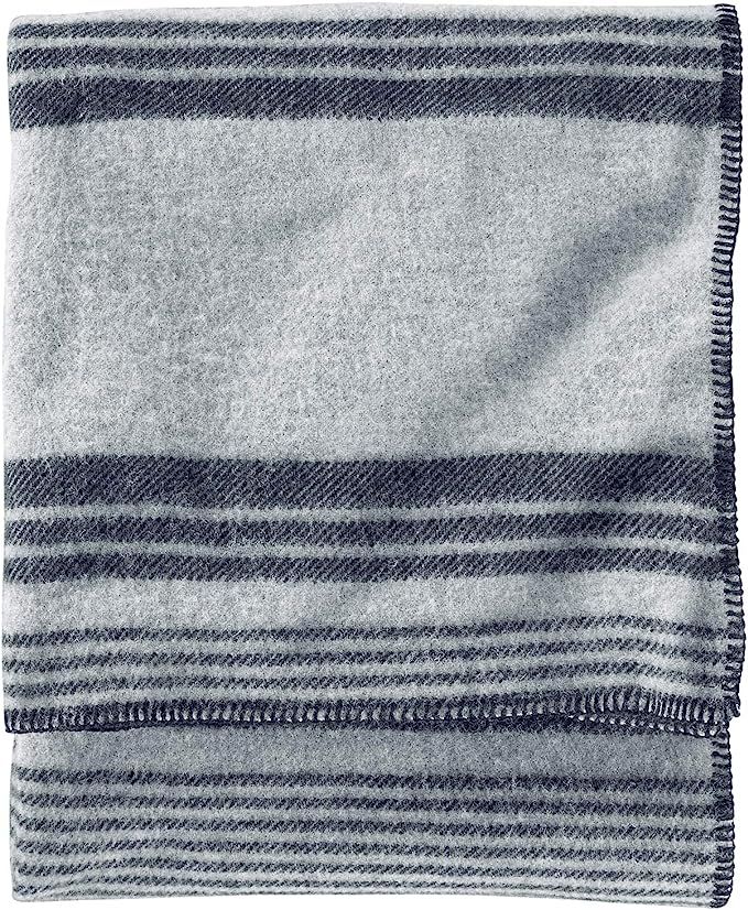 Pendleton Eco Wise Wool Queen Blanket Irving Stripe Grey | Amazon (US)