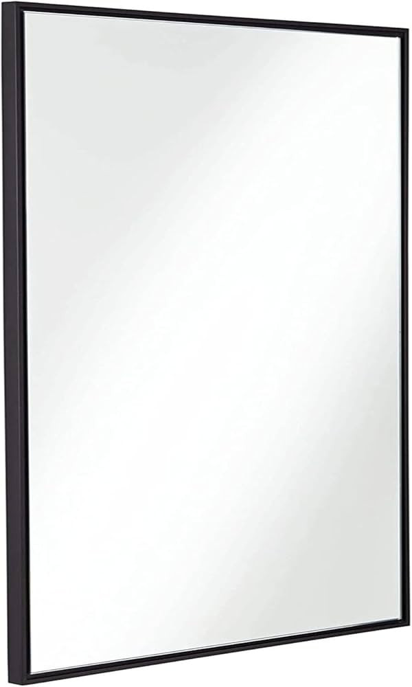Rectangle Black Bathroom Mirror with Metal Frame 20" X 28" Modern Decorative Black Rectangular Wa... | Amazon (US)