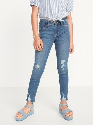 Rockstar 360&#176 Stretch Ripped Raw-Hem Jeggings for Girls | Old Navy (US)