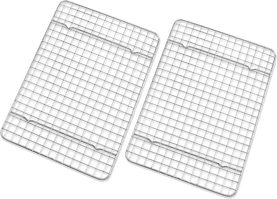 Checkered Chef Cooling Rack - Set of 2 Stainless Steel, Oven Safe Grid Wire Cookie Cooling Racks ... | Amazon (US)