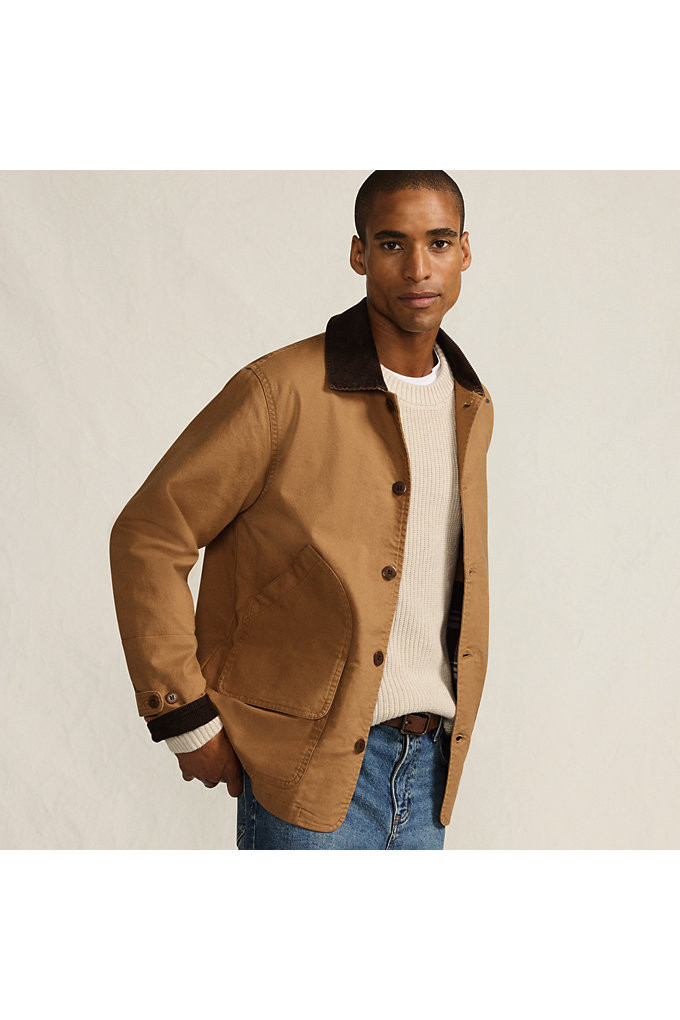 Men's Canvas Barn Jacket - Lands' End - Tan - M | Lands' End (US)