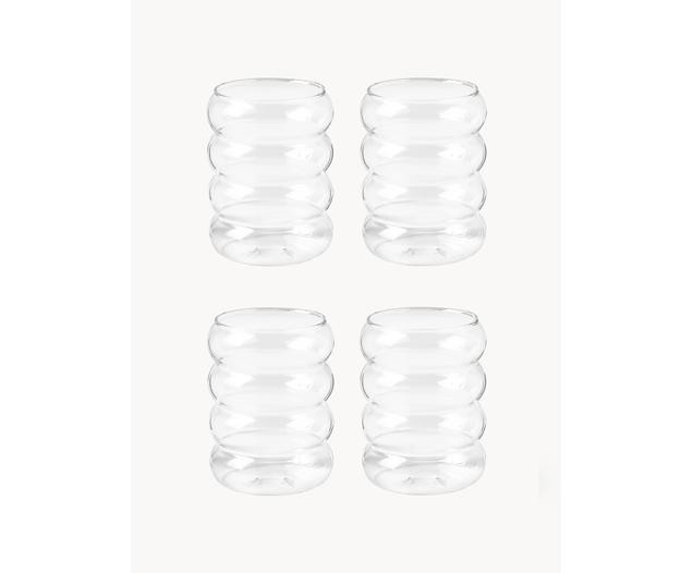 Mundgeblasene Wassergläser Bubbly, 4 Stück | Westwing EU