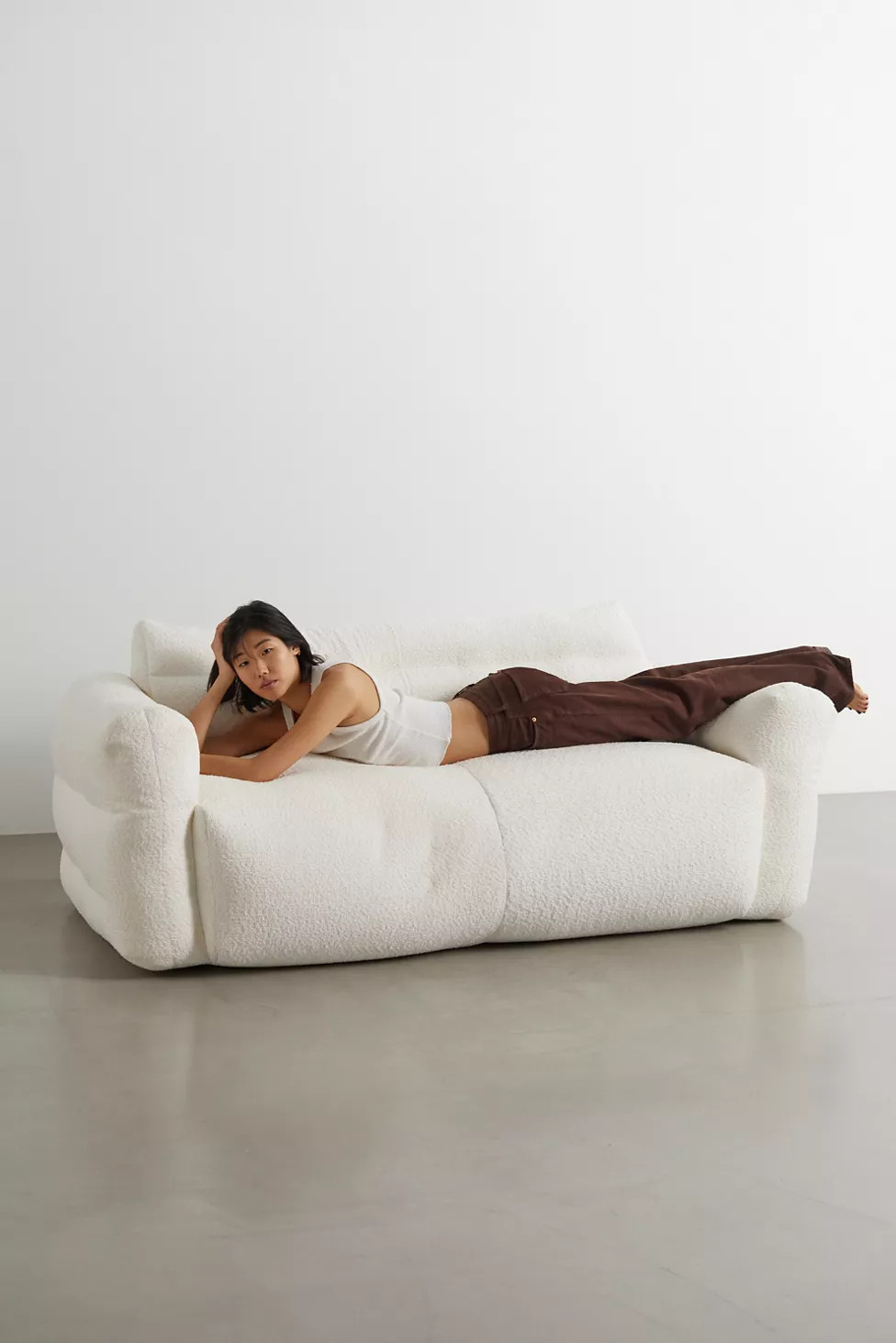 Matilda Boucle Bean Bag Sofa | Urban Outfitters (US and RoW)