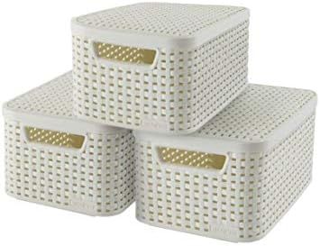 Curver | Set of 3 Style S Storage Boxes + Lids, White, Plastic | Amazon (UK)