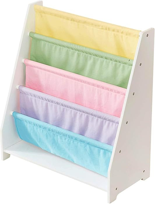 NLIAN- Childrens Bookcase Sling, White Childs Book Shelves Kids Wooden Bookshelf 4th Floor Colorf... | Amazon (US)