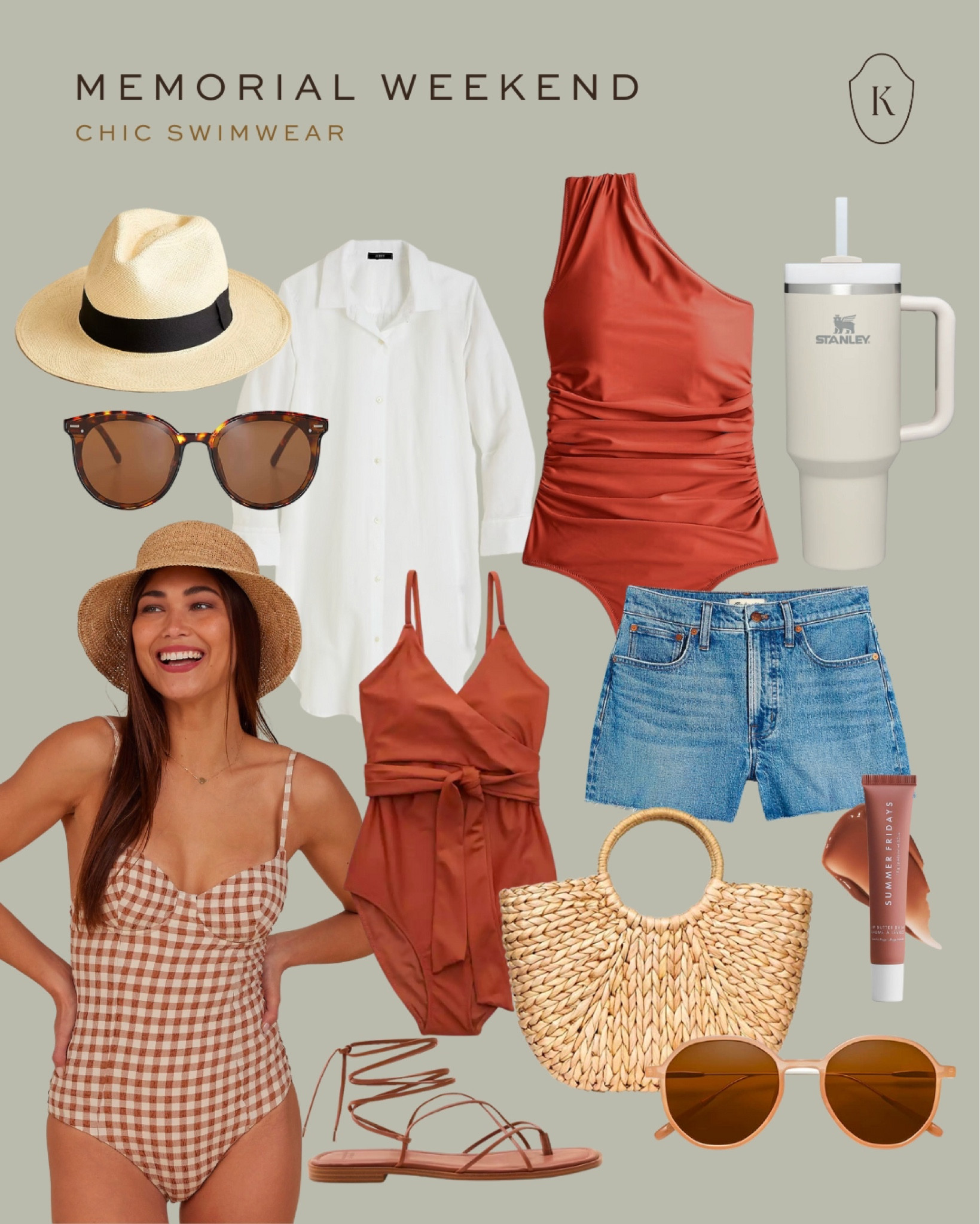 The cutest swimwear & accesories for Memorial Day weekend! 🤎🕶️☀️ #swimsuit #memorialweekend 

#LTKSeasonal #LTKswim