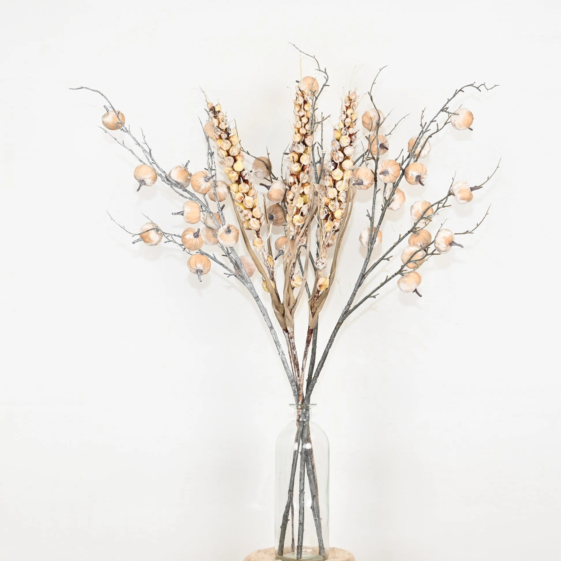 Artificial Farmhouse Pumpkin Fall Thanksgiving Floral Arrangement For Vase Filler, Faux Flower Br... | Wayfair North America