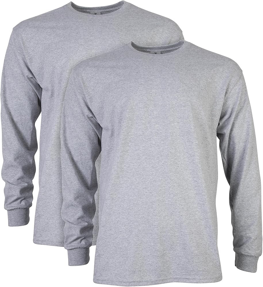 Gildan Adult Ultra Cotton Long Sleeve T-Shirt, Style G2400, Multipack | Amazon (US)