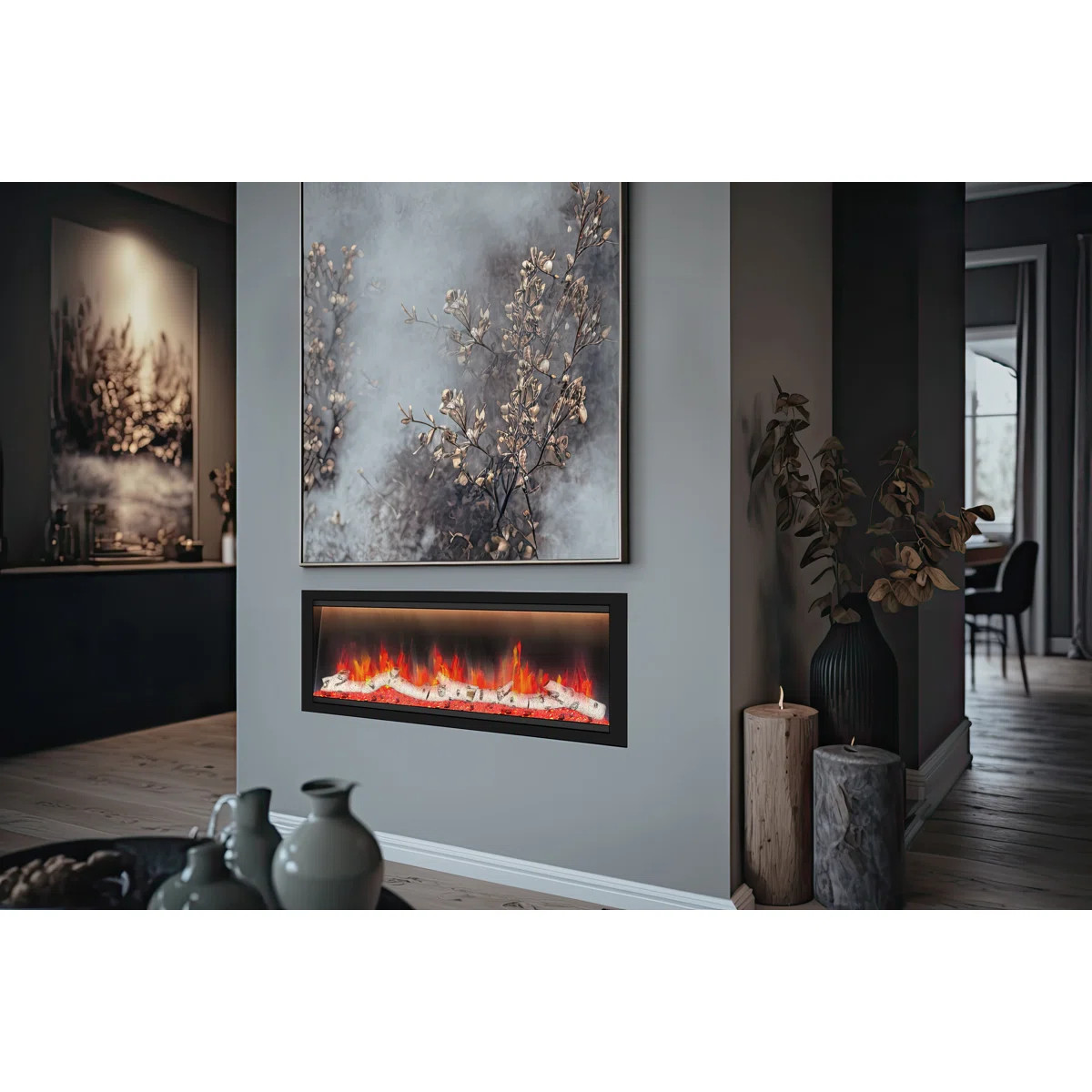 Black Electric Fireplace with 5000 BTU | Wayfair North America