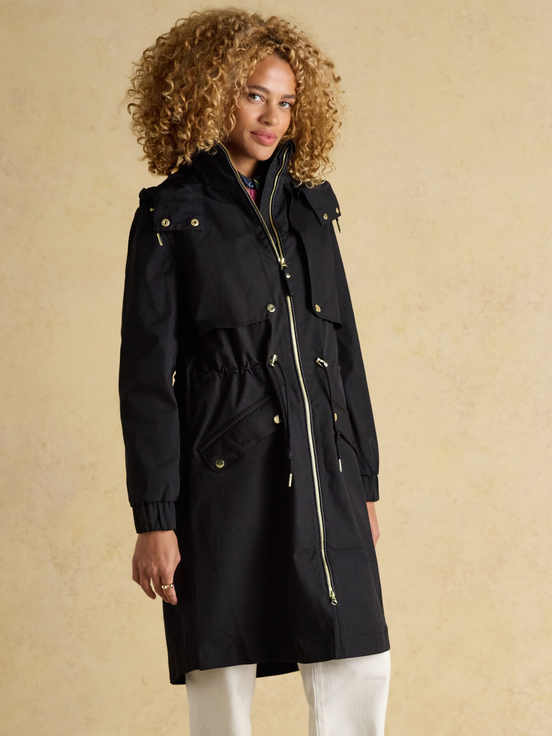 Elbridge Black Waterproof Coat with Hood | Joules | Joules