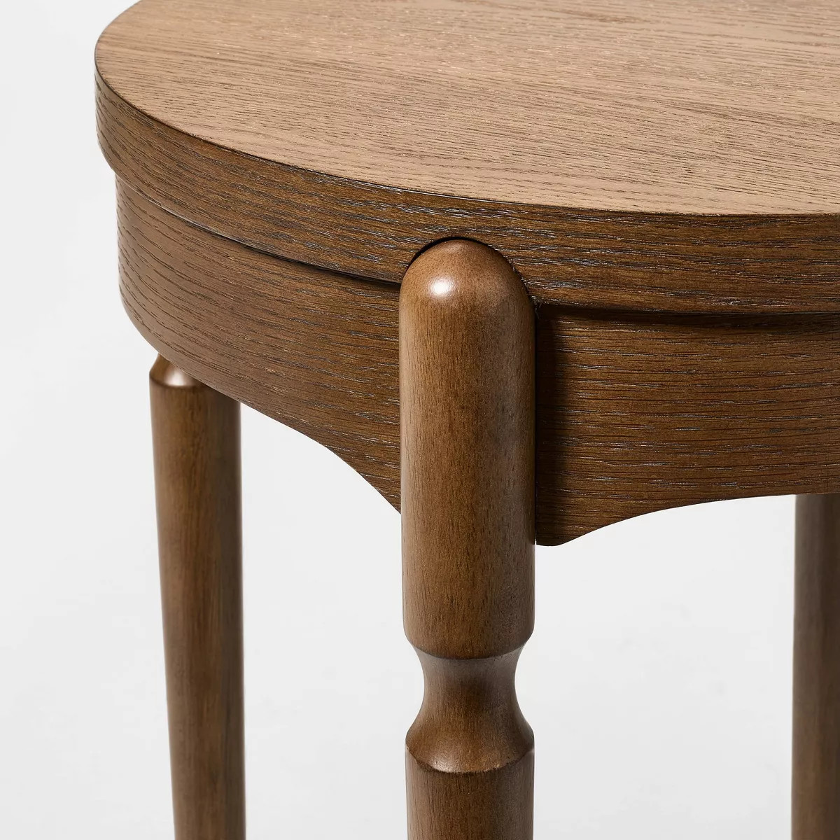 Cabriole Leg Round Side Table Dark Walnut Brown - Fully Assembled | Target