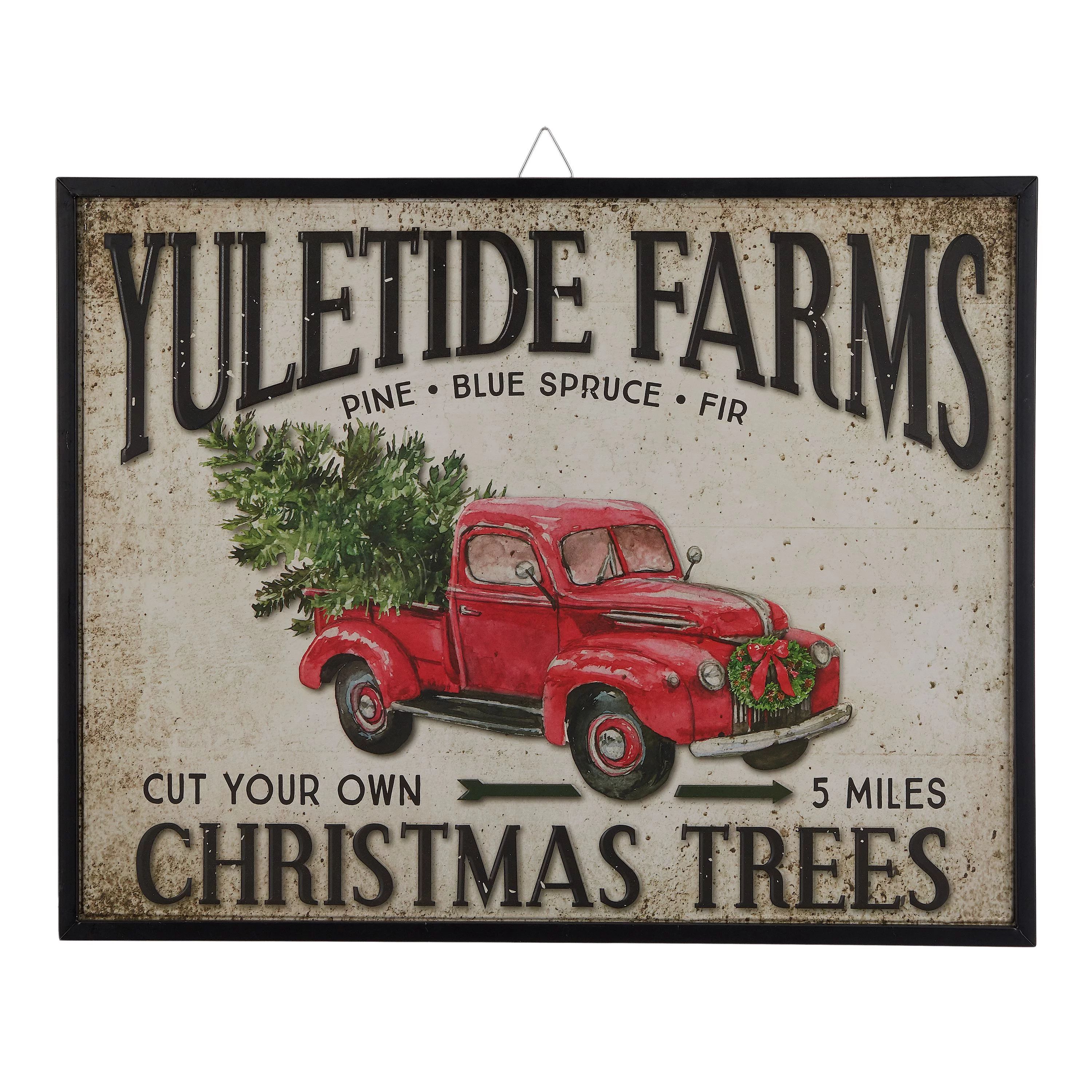 Holiday Time Iron Yuletide Farms Hanging Sign Decoration, 18" x 23" | Walmart (US)