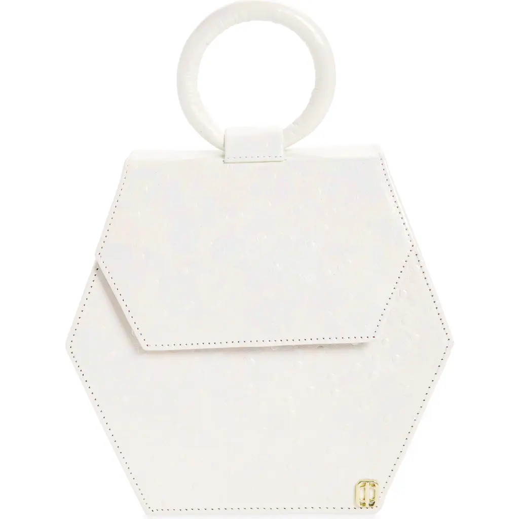 Anima Iris Baby Zuri Embossed Leather Handbag in Iridescent Ostrich at Nordstrom | Nordstrom