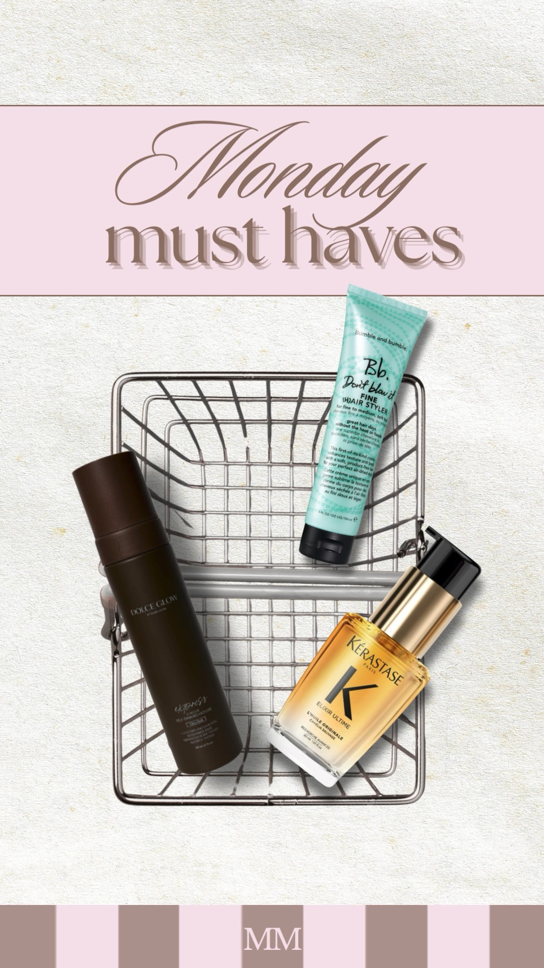 Monday must haves that elevate my full beauty routine ✨ Glossy hair, soft volume, and a streak free tan in one lineup.

Kerastase Elixir Ultime Hair Oil for high shine, frizz control, and smooth ends
Bumble and Bumble Don’t Blow It Fine Hair Styler for air dry texture and lightweight volume
Dolce Glow self tanning mousse for a natural bronze, even self tan at home

Everything is linked in my LTK under weekly beauty essentials.
[best hair oil for shine, frizz control hair products, air dry hair routine, fine hair styling cream, self tanning mousse at home, streak free self tan, glossy hair routine, clean girl beauty essentials, luxury haircare favorites, LTK beauty finds]

#LTKOver40 #LTKBeauty #LTKselfcare