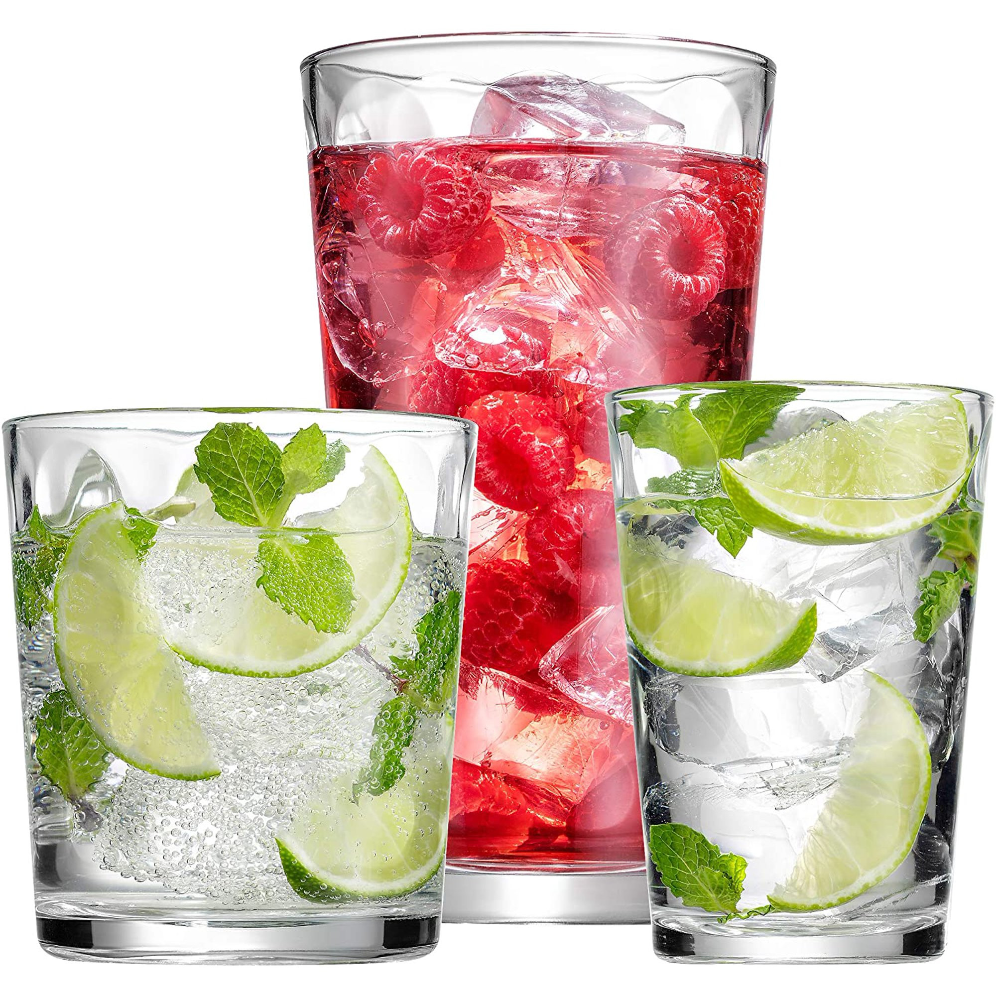 Lumientti Highball Glasses Set of 18 Drinking Glasses - 6-17-Ounce Hiball Glasses & 6-13-Ounce DO... | Walmart (US)
