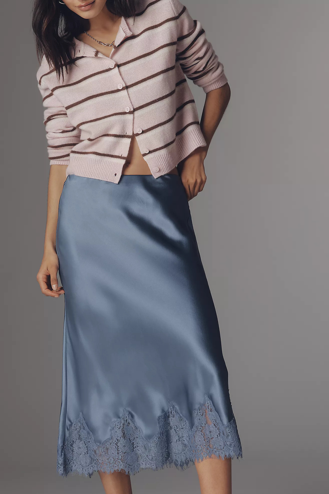 Reformation Carolina Silk Lace Pull-On Midi Skirt | Anthropologie (US)