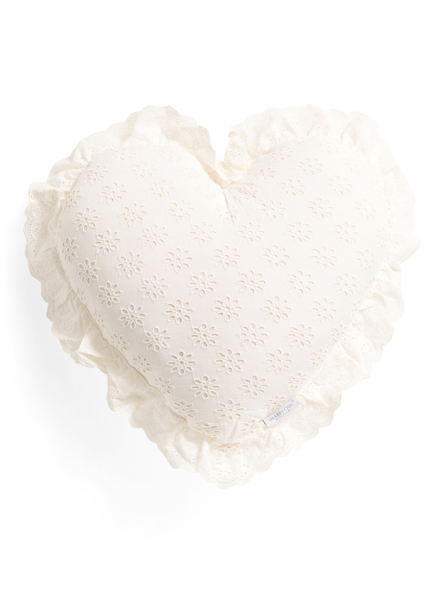 18x17 Eyelet Ruffle Heart Shaped Pillow | TJ Maxx