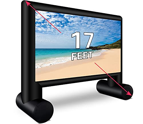 XHYCPY 17 Feet Inflatable Movie Screen Outdoor Blow Up Projector Screen - Front/Rear Projection Screen for Outdoor Backyard Pool Fun | Amazon (US)
