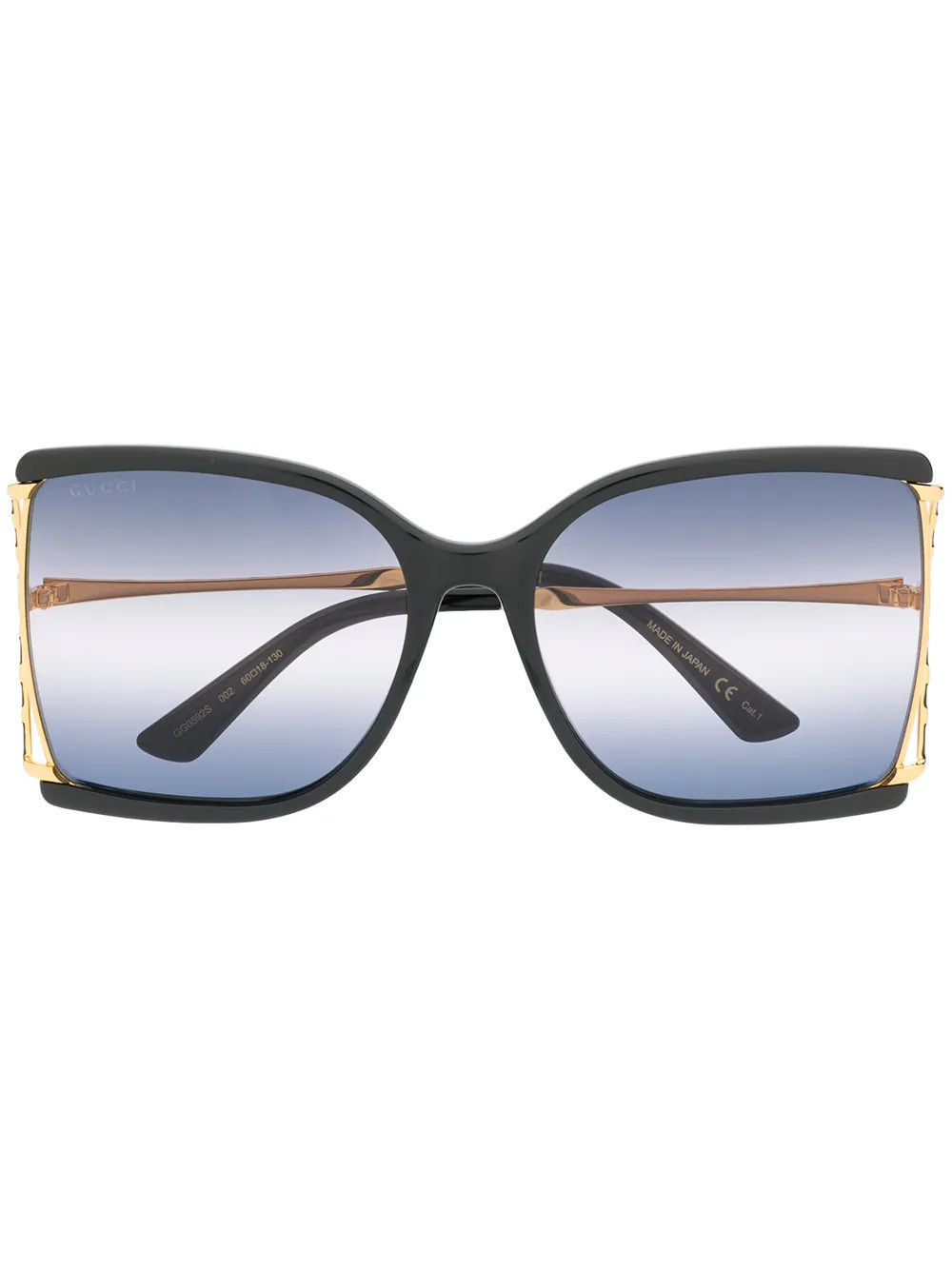 Gucci Eyewear oversized square-frame sunglasses - Black | Farfetch Global