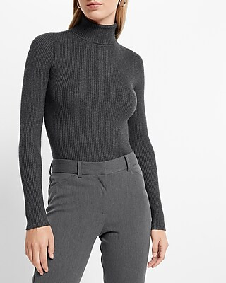 Fitted Ribbed Turtleneck Sweater | Express
