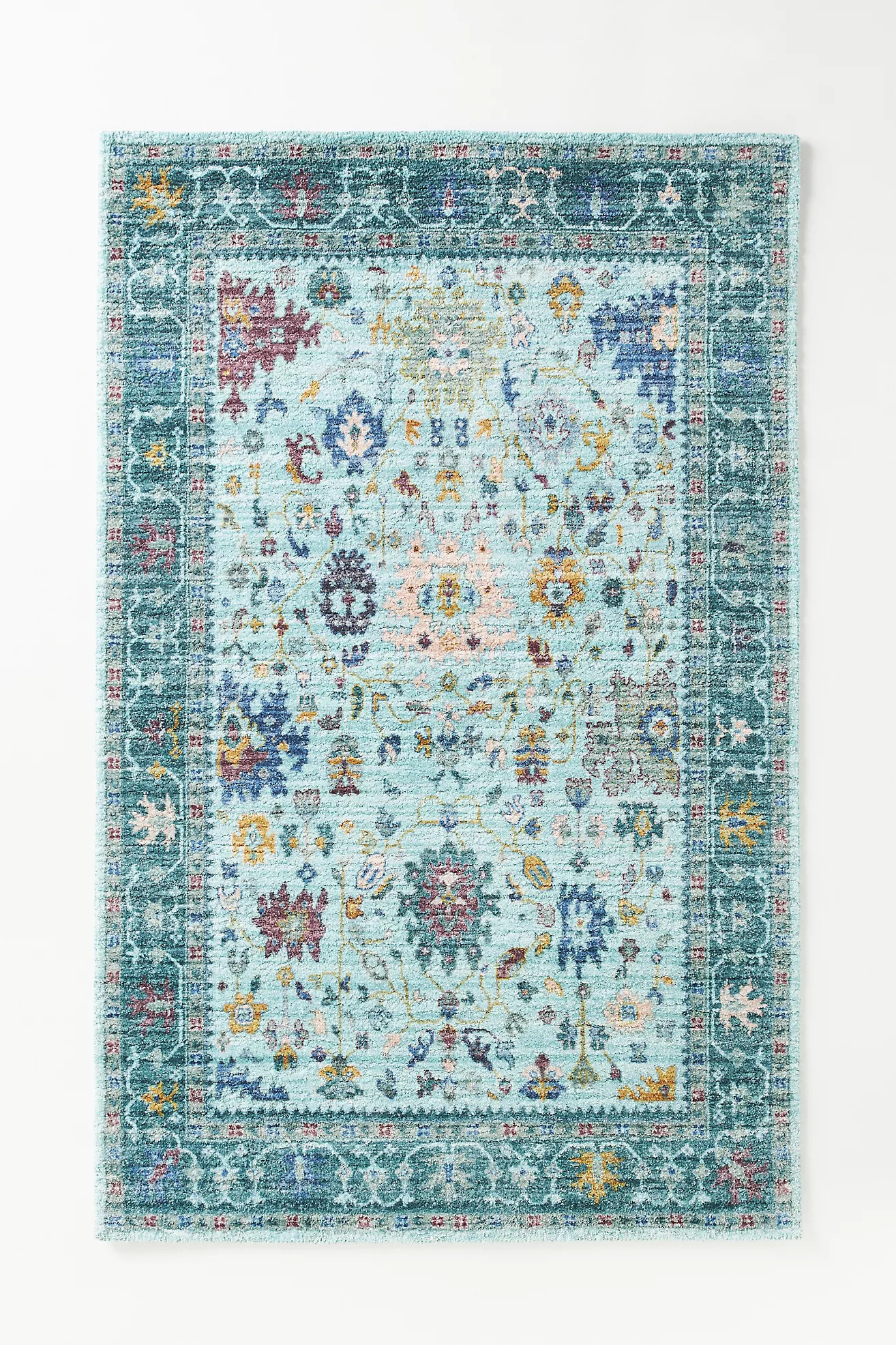 Printed Blue Persian-Inspired Rug | Anthropologie (US)