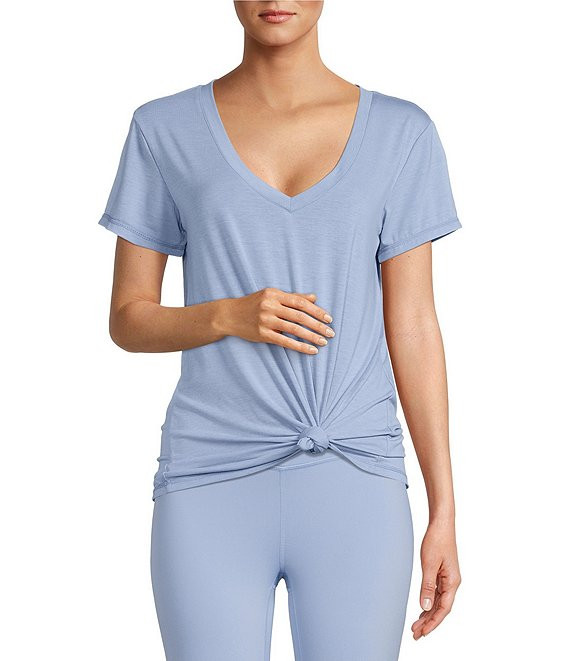 Antonio Melani Active Impact V-Neck Short Sleeve Relaxed Fit Coordinating Knotted Tee | Dillard's | Dillard's