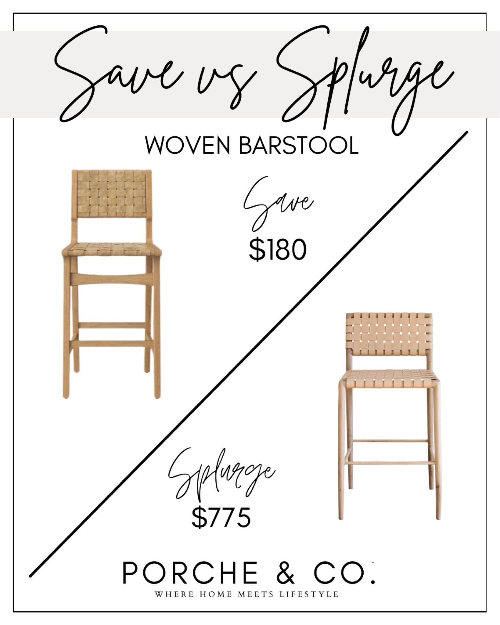 Save vs splurge, save and splurge, decor dupes, McGee and co, Target, woven barstool, counterstools #modernclassic #edesign #interiordesign 

#LTKstyletip #LTKsalealert #LTKhome