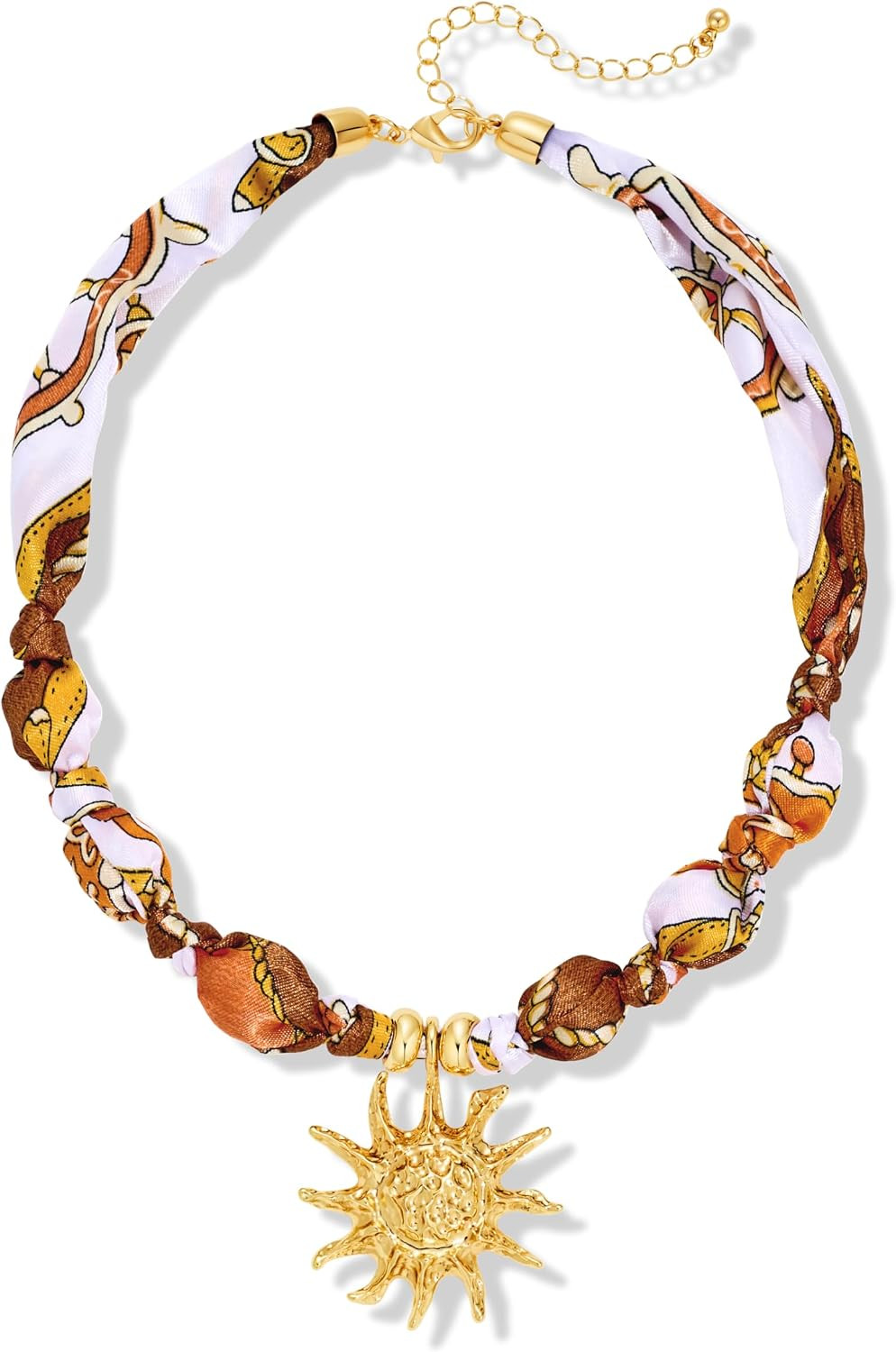 Scarf Necklace Multi-Charm Conch Fish Sun Pendant | Amazon (US)