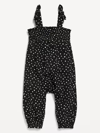Printed Sleeveless Smocked Tie-Knot Jumpsuit for Baby | Old Navy (US)