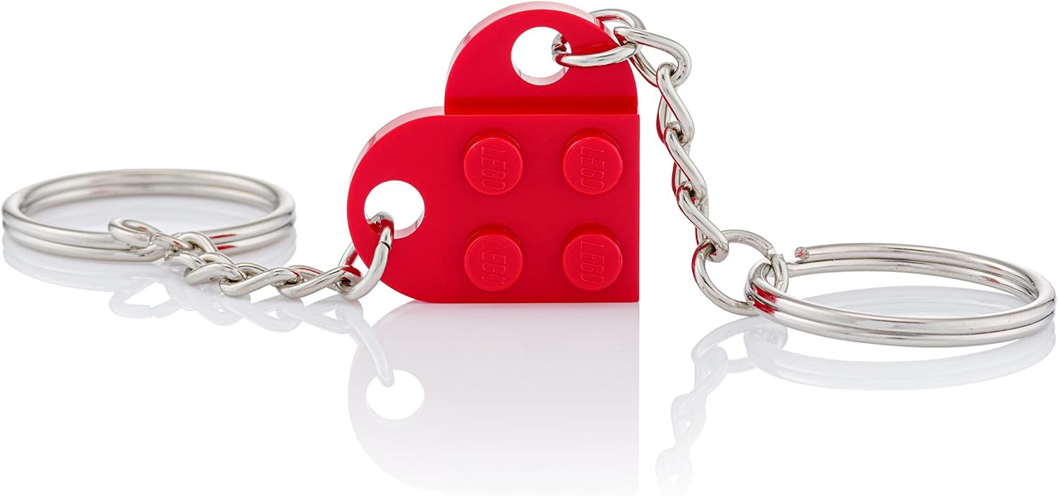 LEGO Heart Keyring | Two Keyrings | Gift Pouch Included | Red | Amazon (UK)