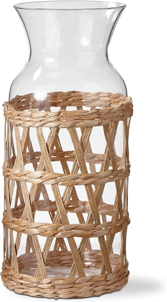 tag Island Collection Clear Glass Carafe Serveware Drinkware with Natural Cattail Braided Sleeve,... | Amazon (US)