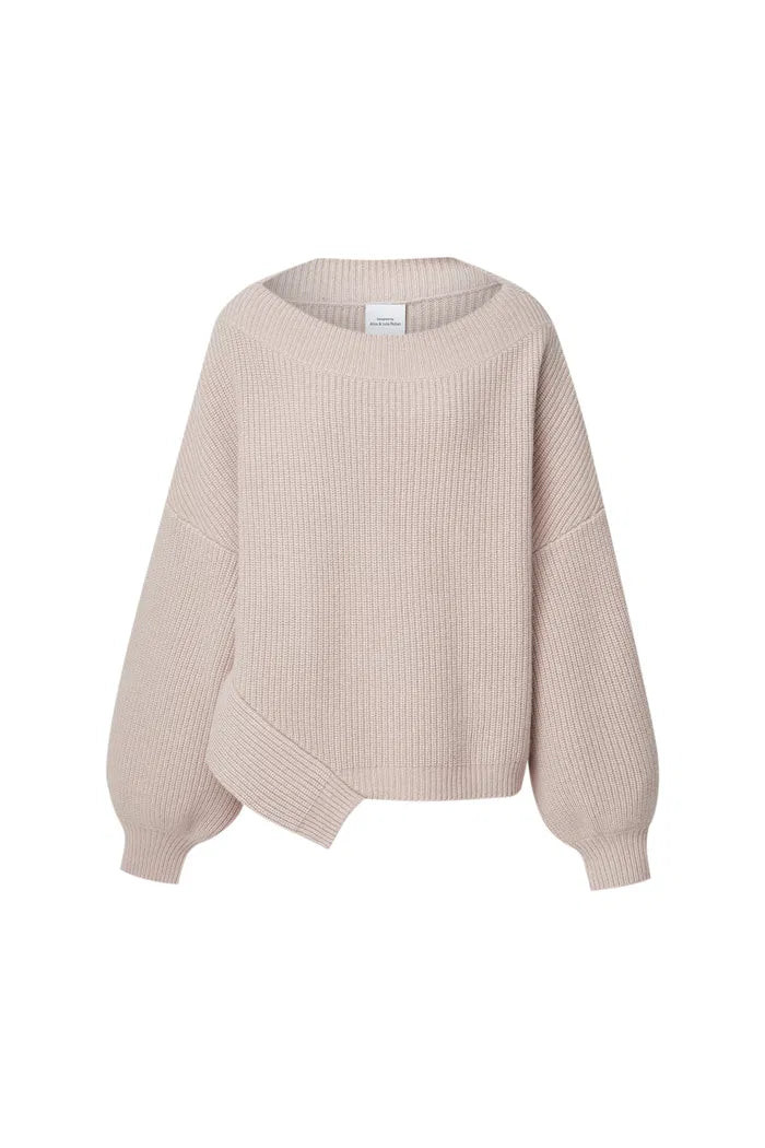 Sonia Asymmetrical Hem Sweater in Merino Wool Knit | Fabrique