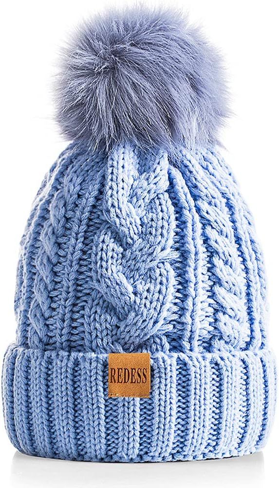 REDESS Women Winter Pompom Beanie Hat with Warm Fleece Lined, Thick Slouchy Snow Knit Skull Ski C... | Amazon (US)