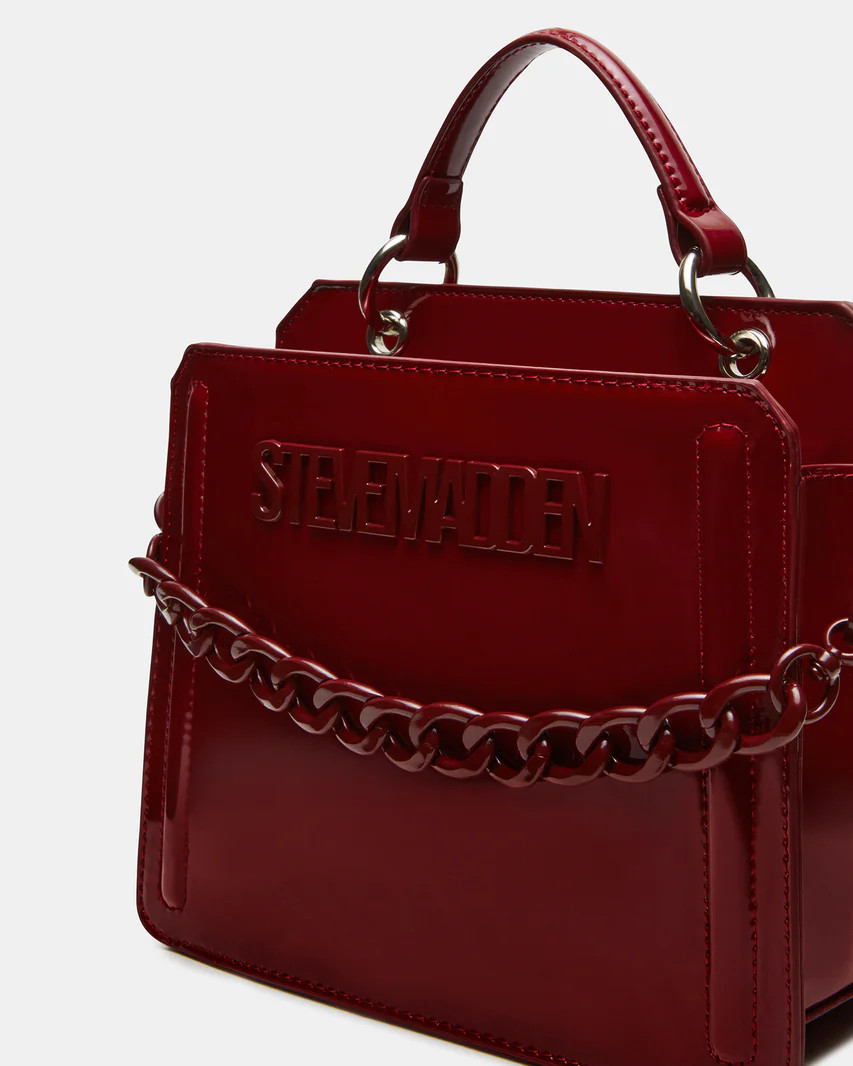 EVELYN Top Handle Bag Burgundy Rhinestones | Women's Crossbody | Steve Madden (US)