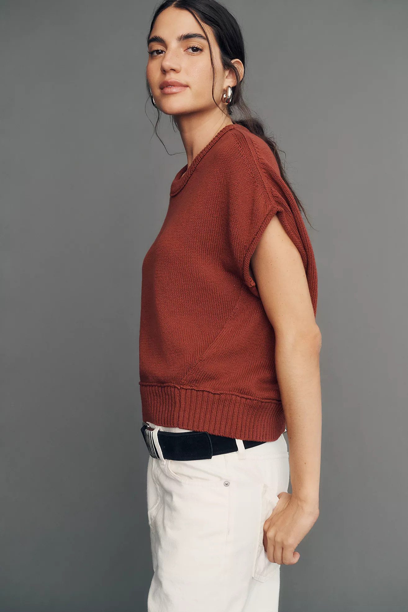 Maeve 100% Cotton Sleeveless Sweater | Anthropologie (US)