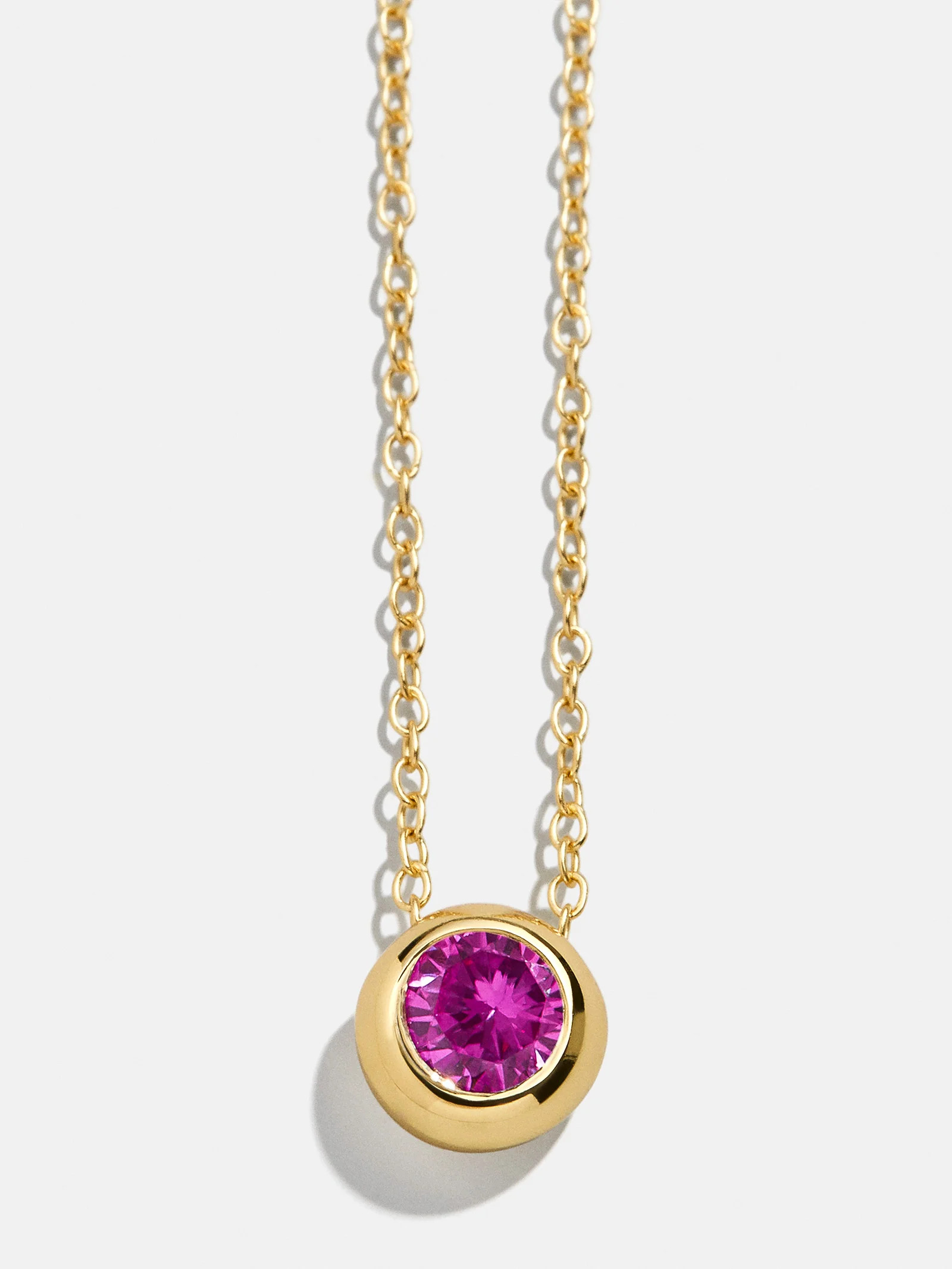 18K Gold Birthstone Pendant Necklace - Rose | BaubleBar (US)