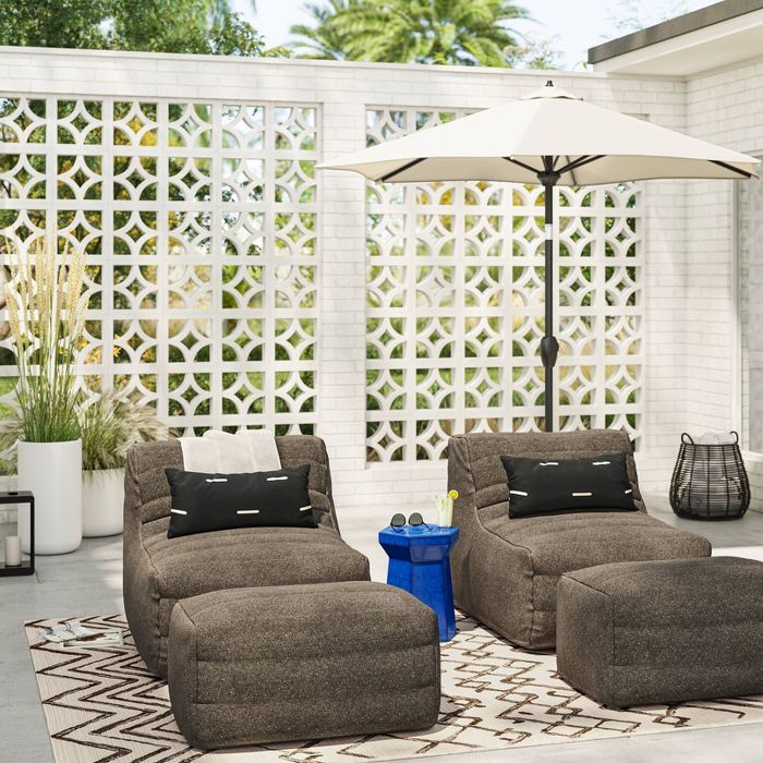 Bowman Sloped Quilted Patio Chair & Ottoman Seating Set - Project 62™ | Target