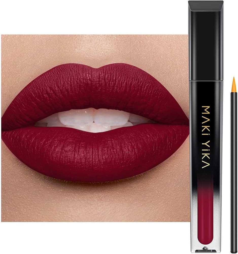 MAKI YIKA Burgundy Red Lipstick for Women Colorstay Long Lasting Lipsticks | Amazon (US)