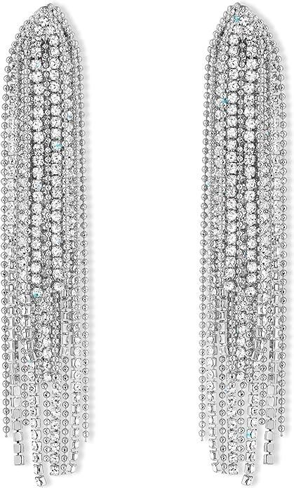 Humble Chic Simulated Diamond Long Earrings for Women - Cubic Zirconia Crystal Statement Dangle E... | Amazon (US)