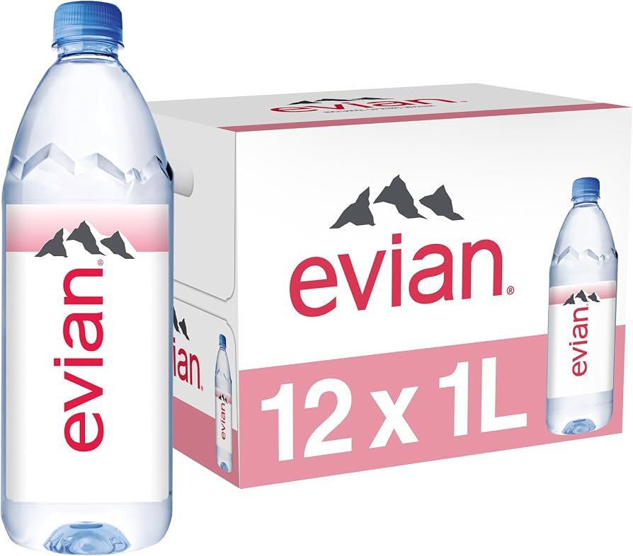 Evian Natural Spring Water, 1 L bottle, 12 pack | Amazon (US)