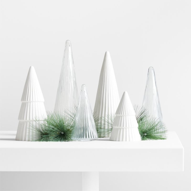 LED Porcelain and Glass Tree Tablescape Set | Crate & Barrel | Crate & Barrel