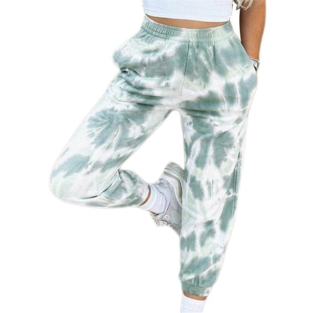 Aunavey Women Tie Dye Sweatpants Drawstring Waist Pocket Active Pants Casual Sport Fitness Active... | Walmart (US)