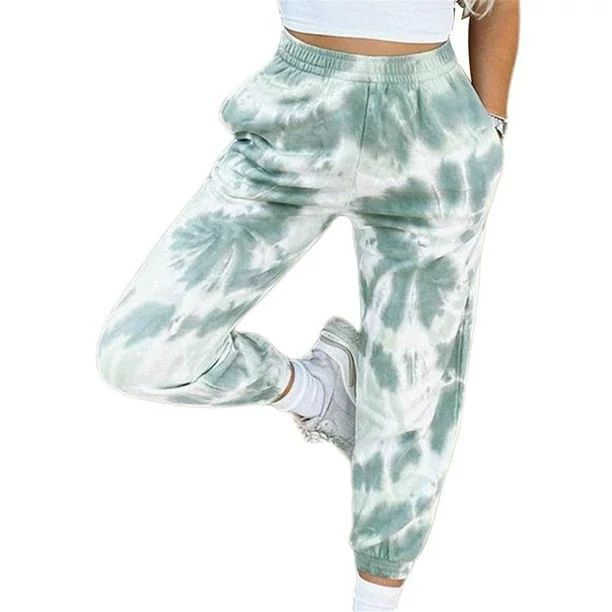 Aunavey Women Tie Dye Sweatpants Drawstring Waist Pocket Active Pants Casual Sport Fitness Active... | Walmart (US)