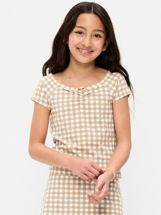 Fitted Off-Shoulder Top for Girls | Old Navy (US)