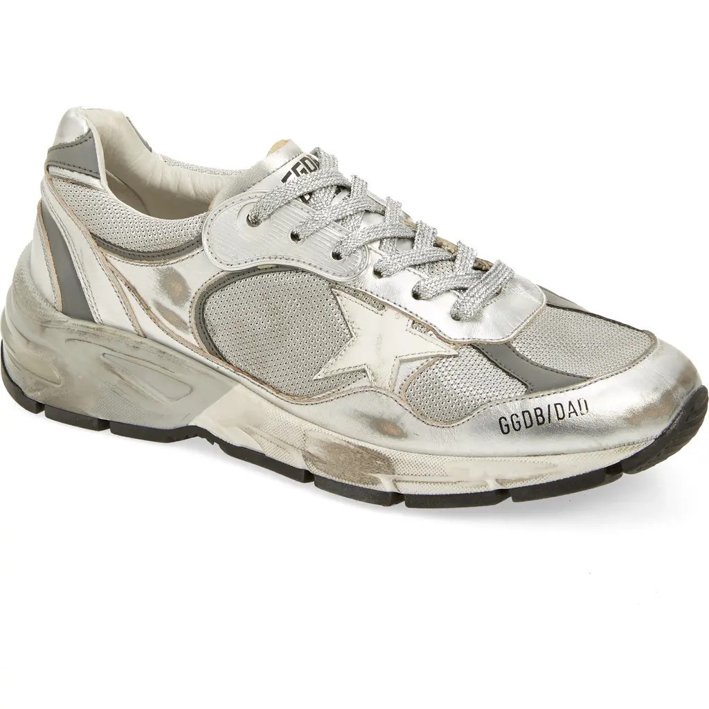 Golden Goose Deluxe Dad-Star Silver Low Top Sneaker at Nordstrom, Size 10Us | Nordstrom
