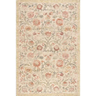 Padma Lakshmi x Rugs USA - Sufi Hand-Tufted Floral Motif Wool-Blend Rug, 7' 6" x 9' 6", Multicolored | Target